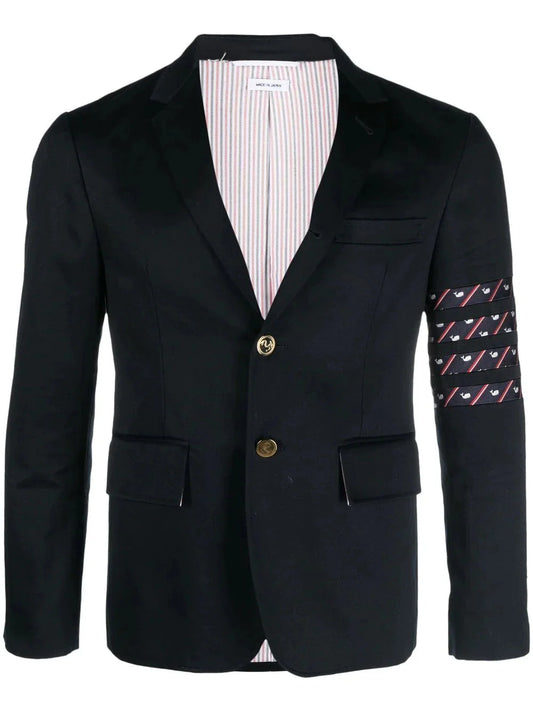 Stripe Detail Single Breasted Blazer by Thom Browne - bottegalusso: Premier Destination for Modern Luxury Menswear