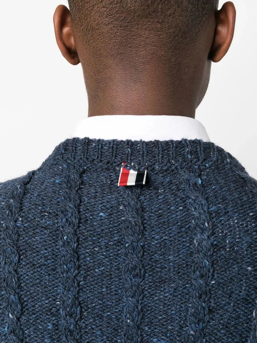 twist cable knit crew neck jumper by thom browne - bottegalusso: premier destination for modern luxury menswear