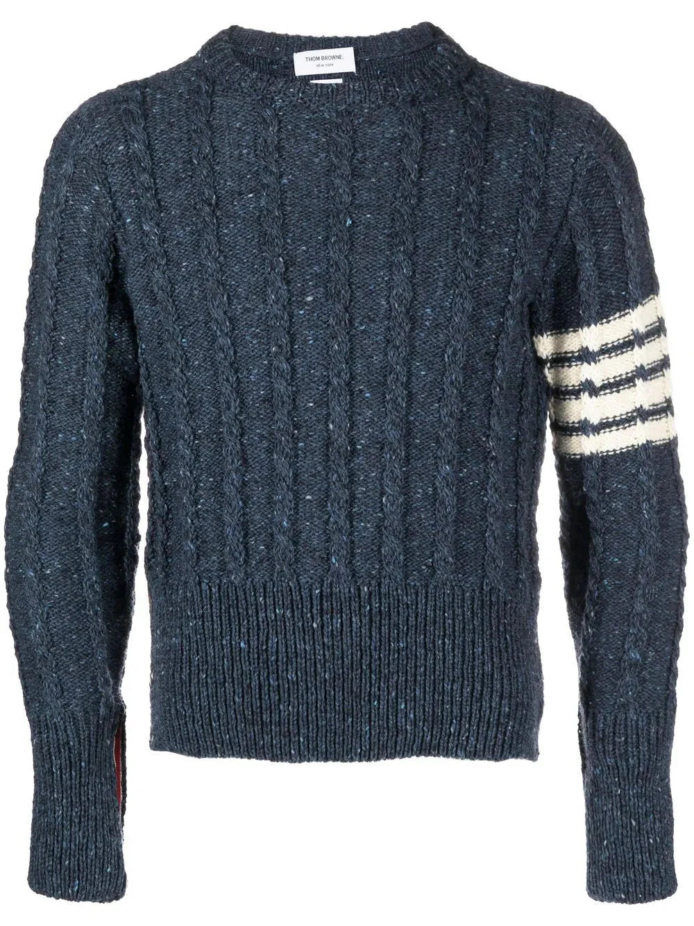 twist cable knit crew neck jumper by thom browne - bottegalusso: premier destination for modern luxury menswear