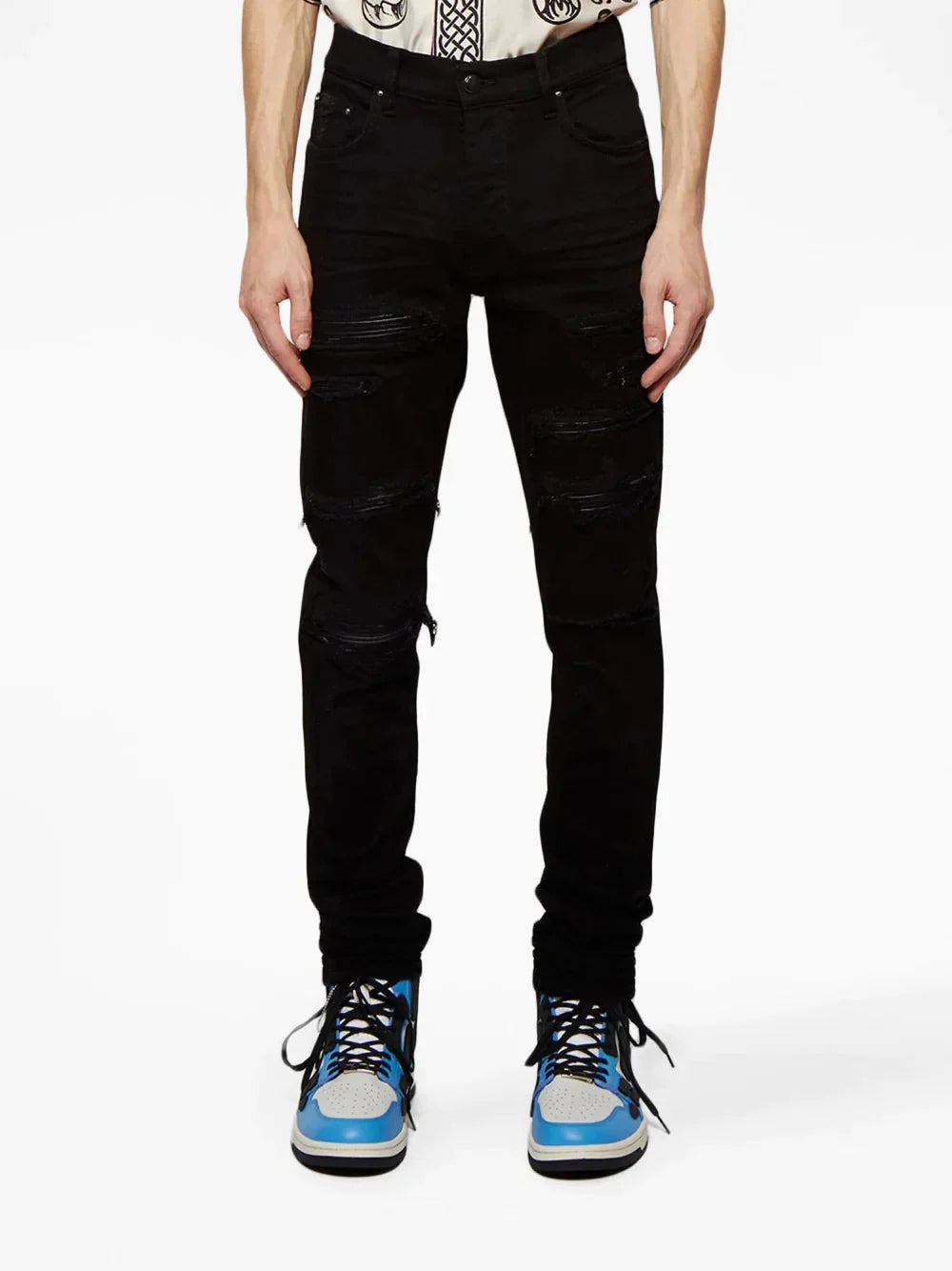 thrasher ripped skinny jeans by amiri - bottegalusso: premier destination for modern luxury menswear