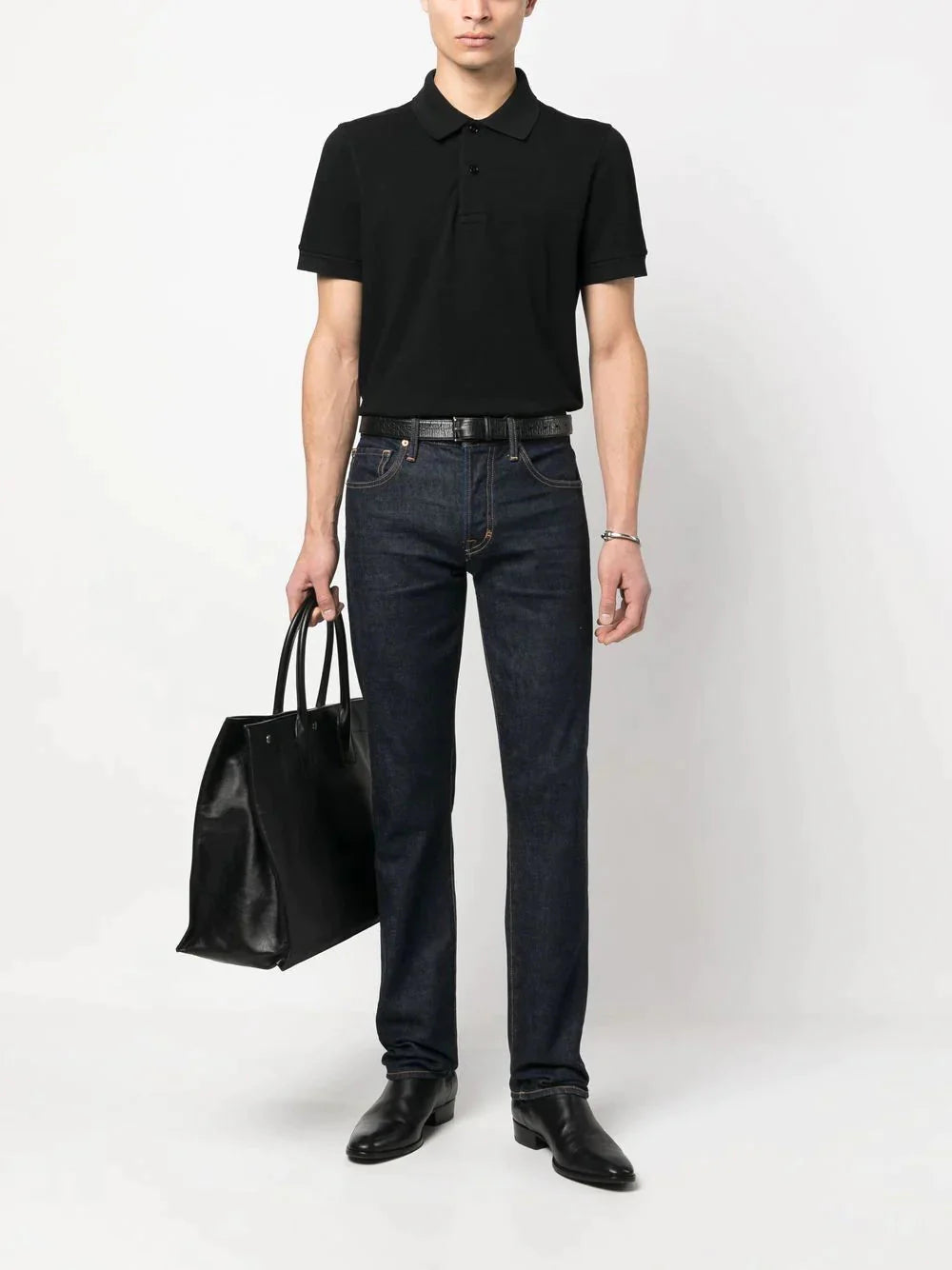 short sleeved cotton polo shirt by tom ford - bottegalusso: premier destination for modern luxury menswear