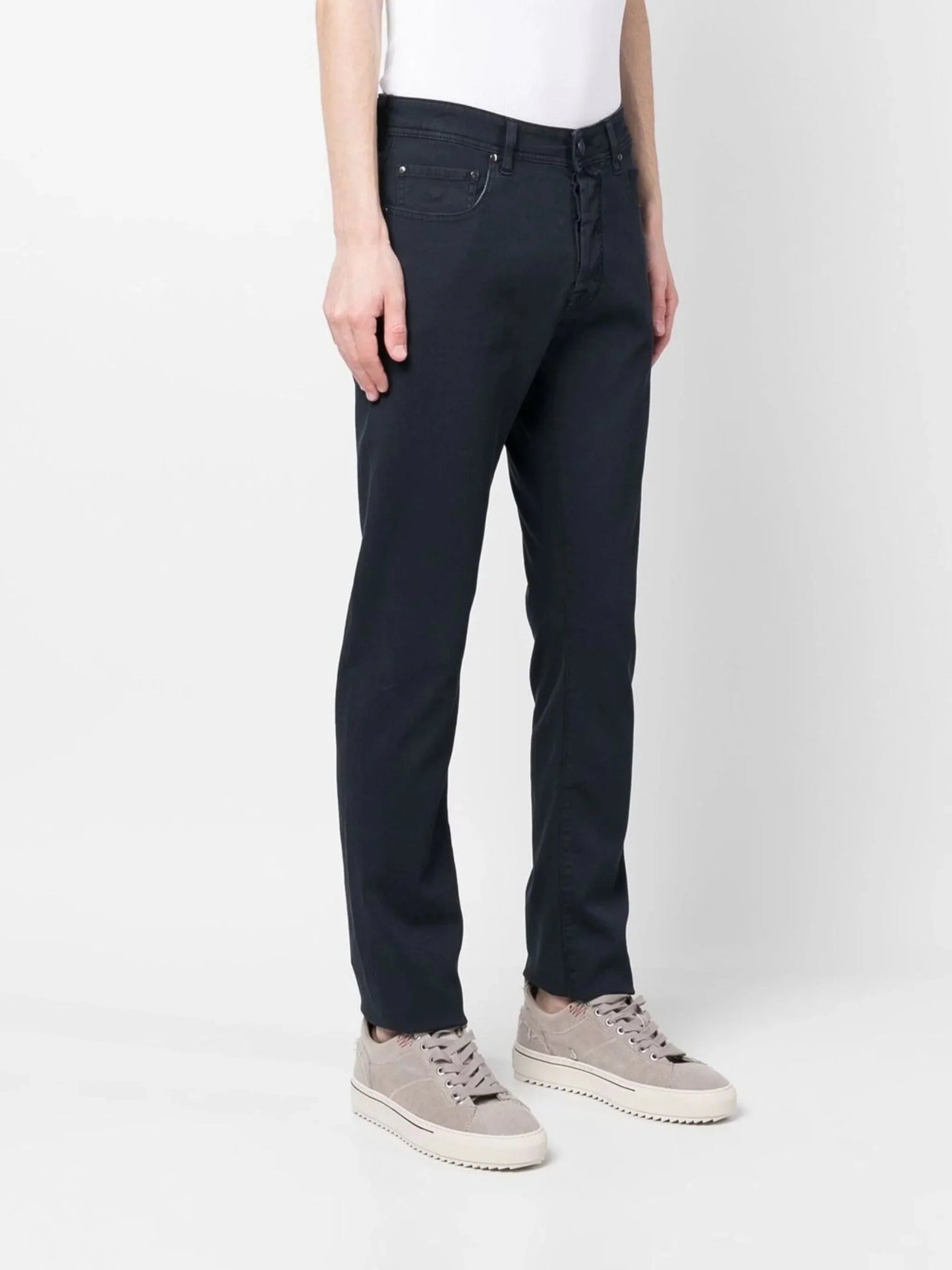 textured finish straight leg pants by jacob cohën - bottegalusso: premier destination for modern luxury menswear