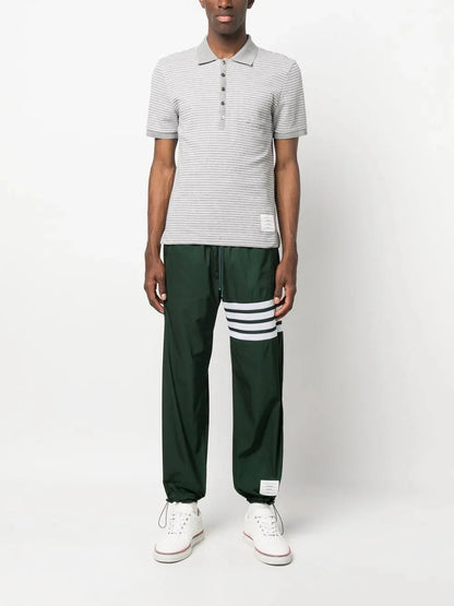 Striped Short Sleeve Polo Shirt by Thom Browne - bottegalusso: Premier Destination for Modern Luxury Menswear