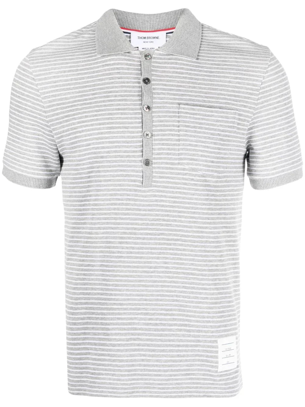 striped short sleeve polo shirt by thom browne - bottegalusso: premier destination for modern luxury menswear