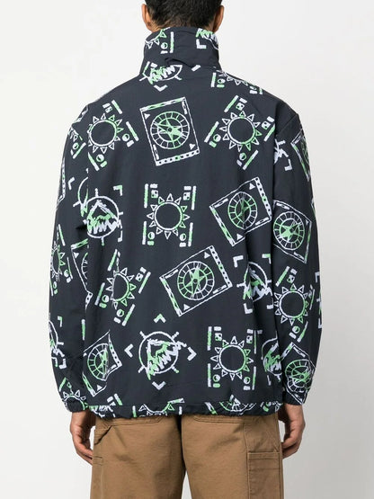 Graphic-print pull-over jacket