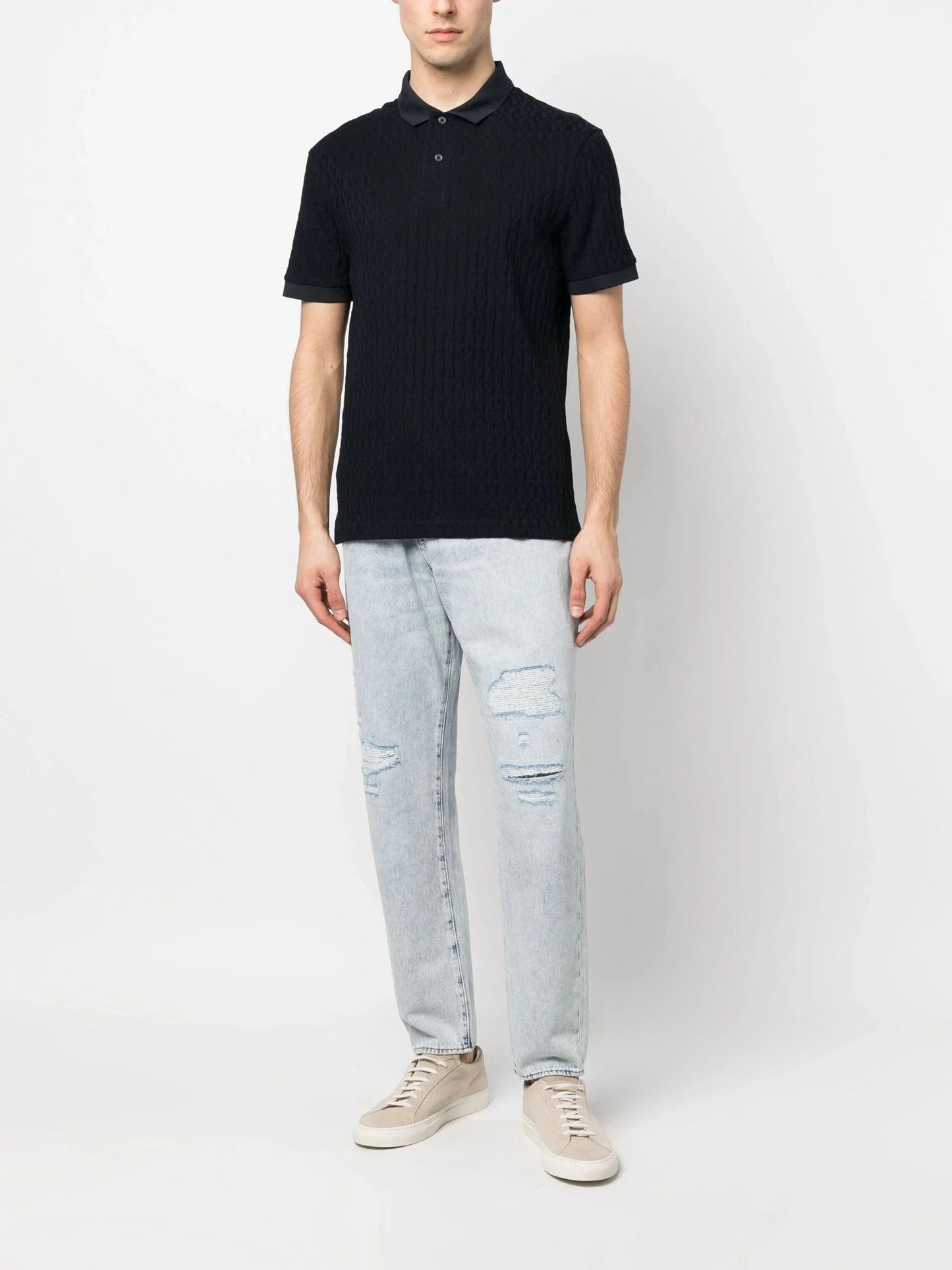 tapered denim pants by armani exchange - bottegalusso: premier destination for modern luxury menswear