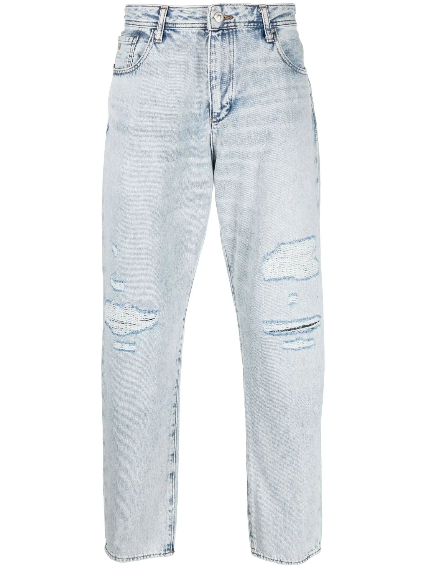 tapered denim pants by armani exchange - bottegalusso: premier destination for modern luxury menswear