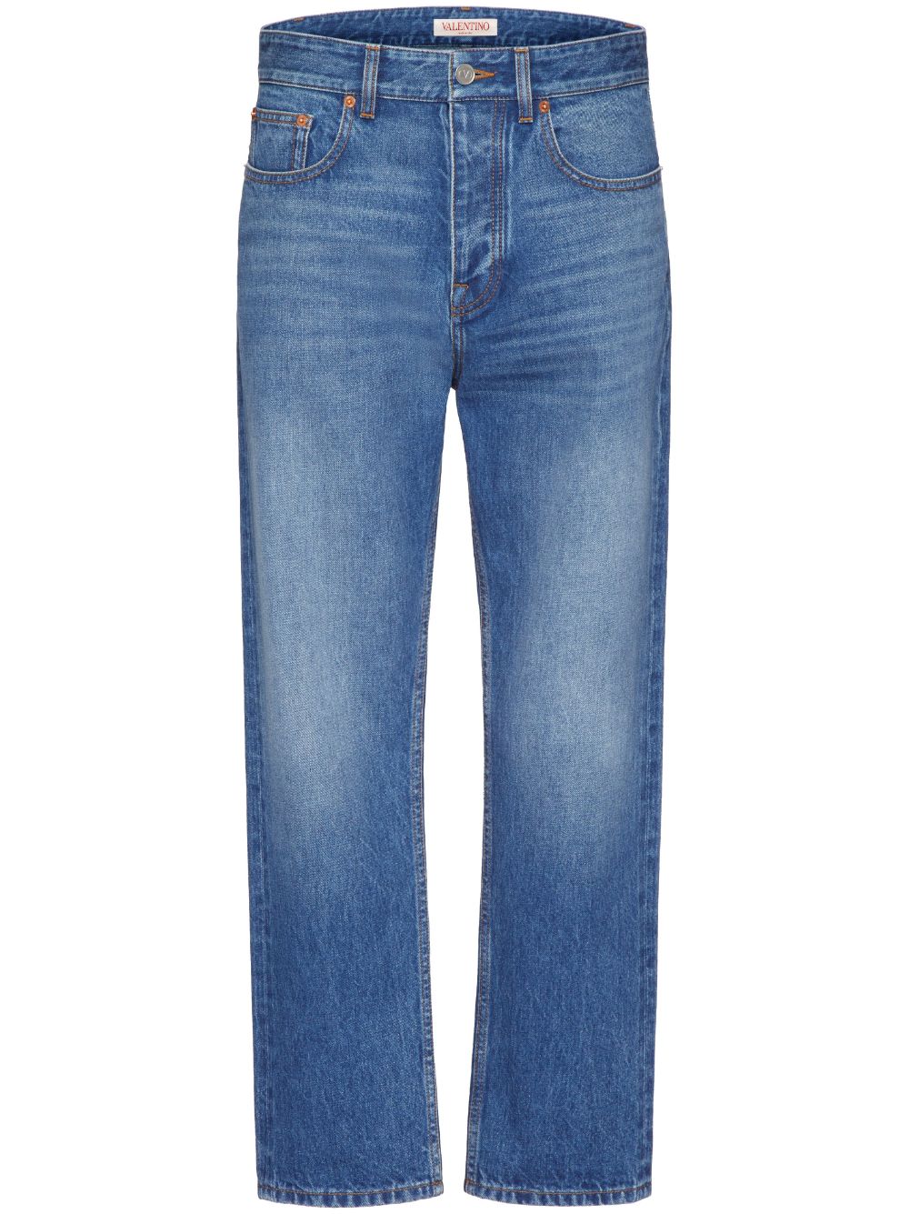 vlogo signature cropped jeans by valentino garavani - bottegalusso: premier destination for modern luxury menswear