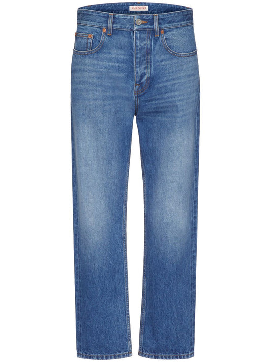 VLogo Signature Cropped Jeans by Valentino Garavani - bottegalusso: Premier Destination for Modern Luxury Menswear