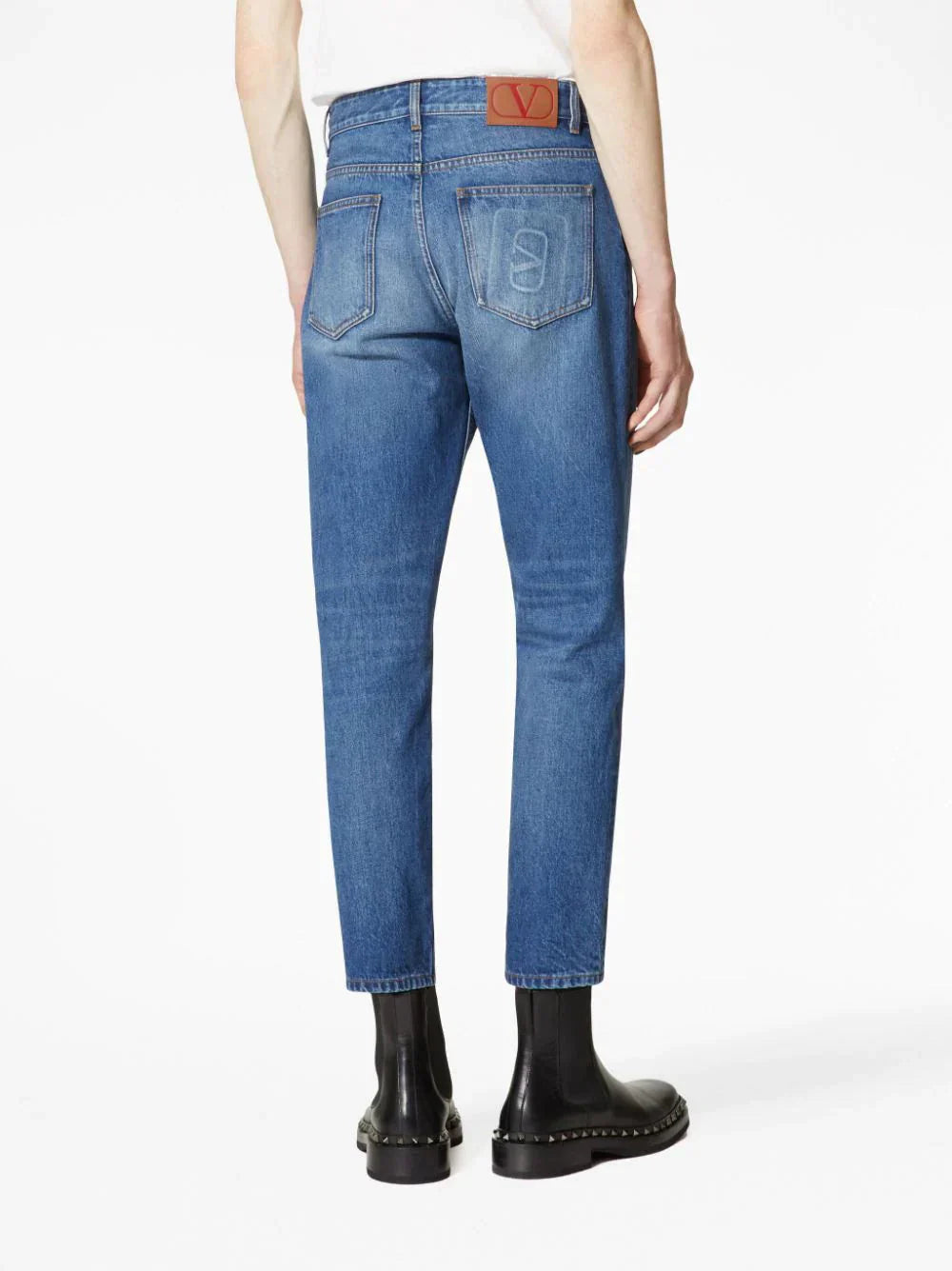 vlogo signature cropped jeans by valentino garavani - bottegalusso: premier destination for modern luxury menswear