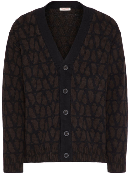 Toile Iconographe Wool Cardigan by Valentino Garavani - bottegalusso: Premier Destination for Modern Luxury Menswear