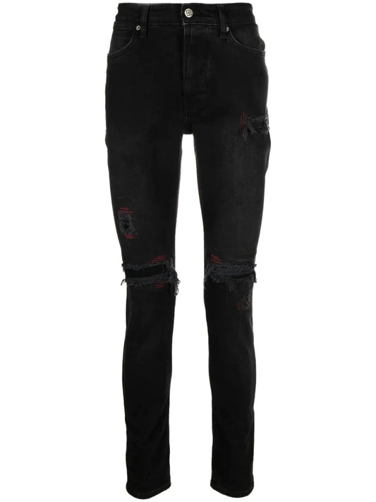 Van Winkle Red Bottle Trashed Jeans by Ksubi - bottegalusso: Premier Destination for Modern Luxury Menswear