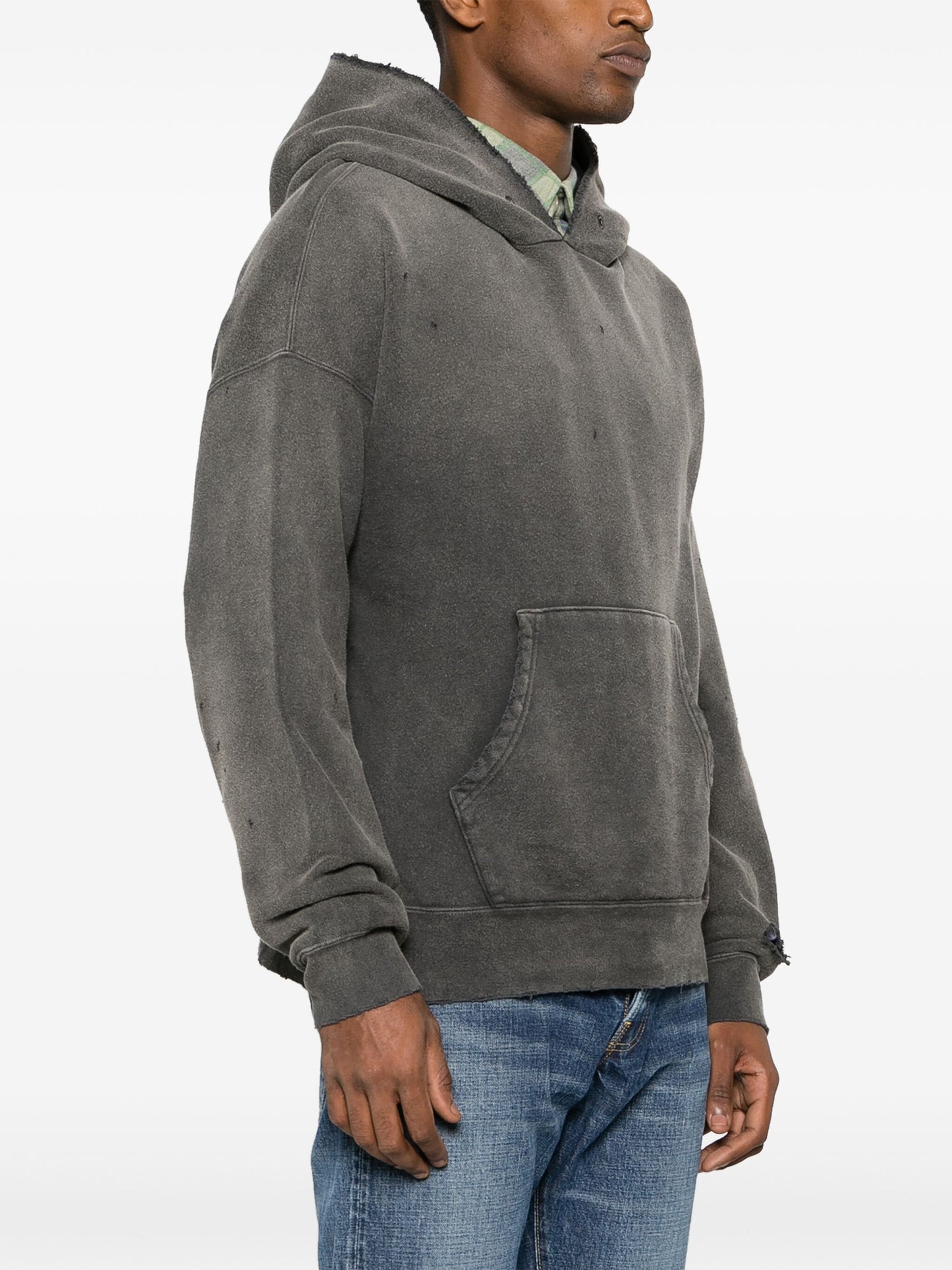 ripped detailing cotton hoodie by visvim - bottegalusso: premier destination for modern luxury menswear