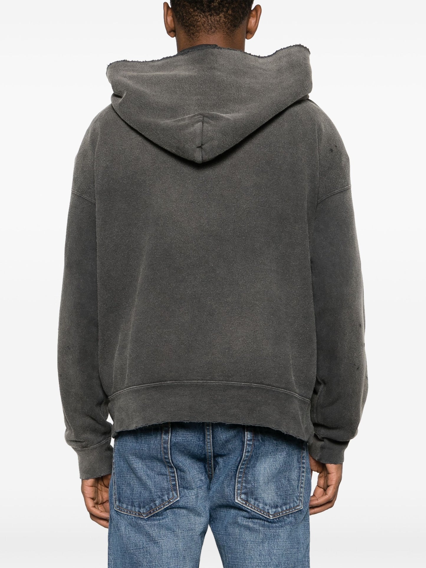 ripped detailing cotton hoodie by visvim - bottegalusso: premier destination for modern luxury menswear