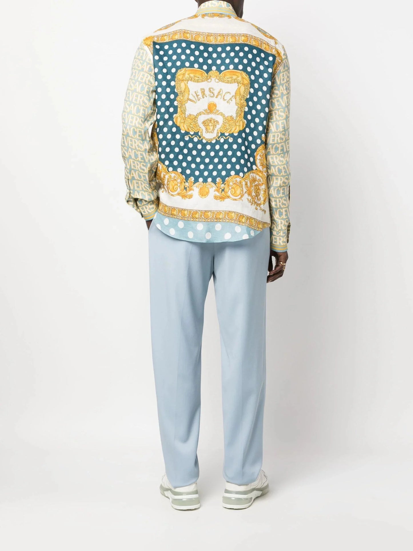 versace allover linen shirt