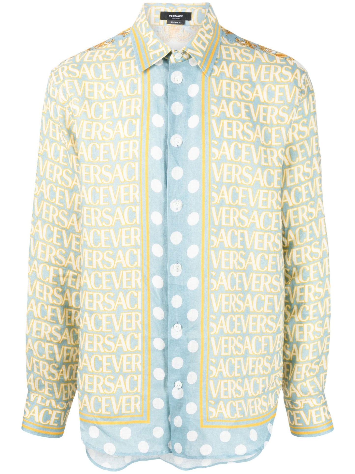 versace allover linen shirt