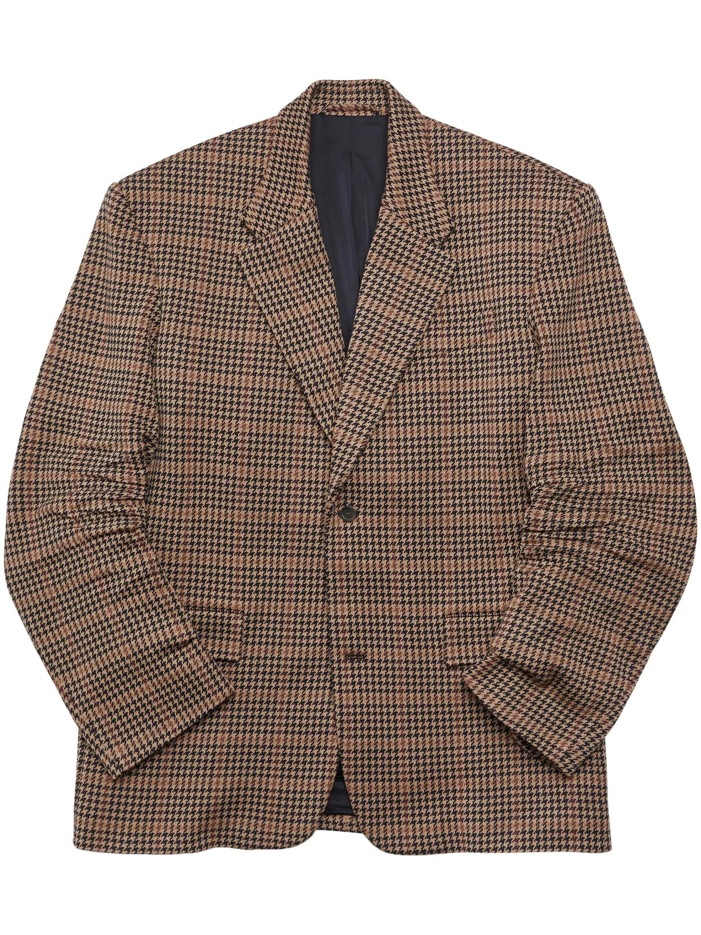 single breasted check pattern blazer