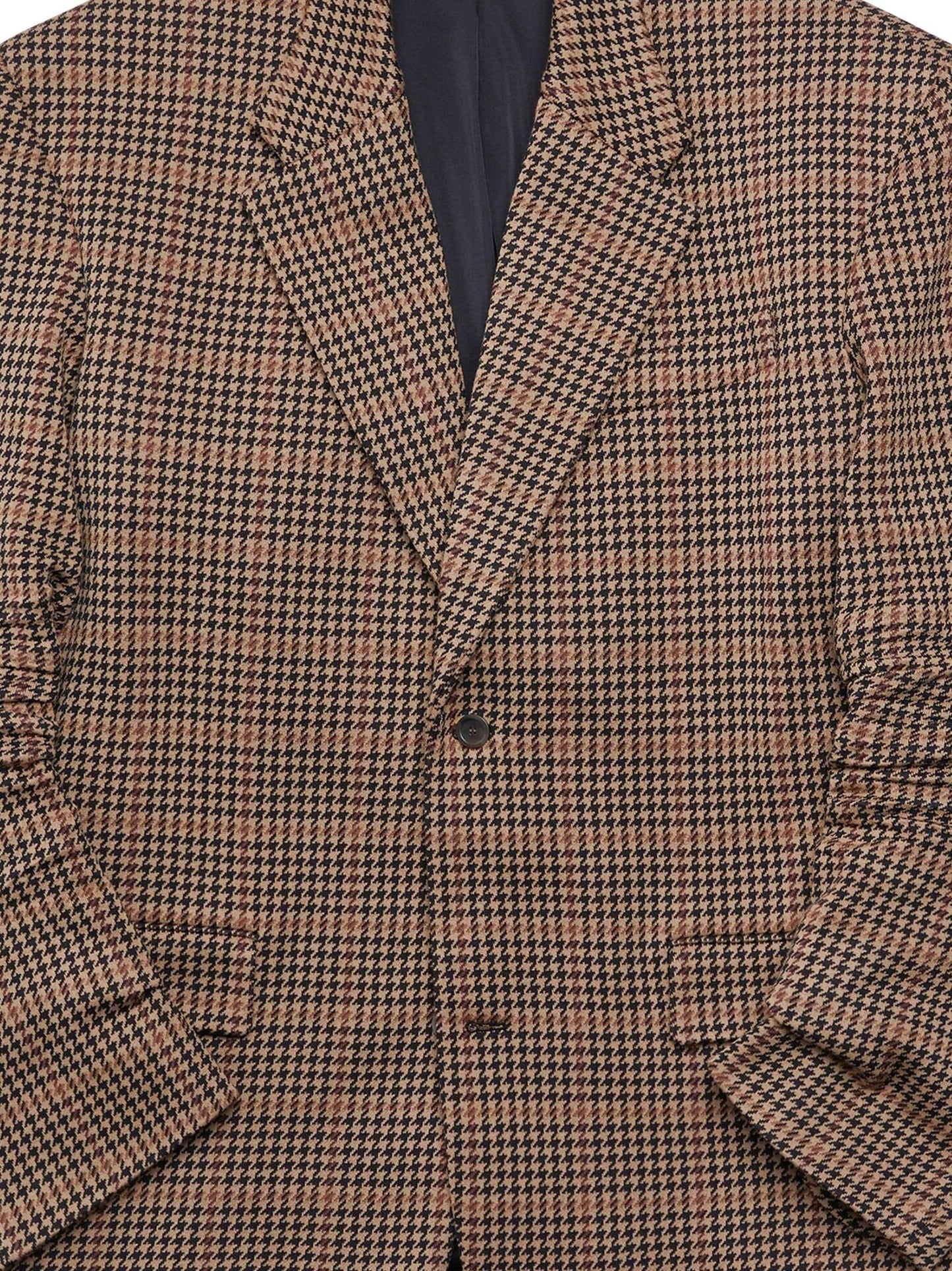 single breasted check pattern blazer