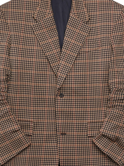 Single Breasted Check Pattern Blazer