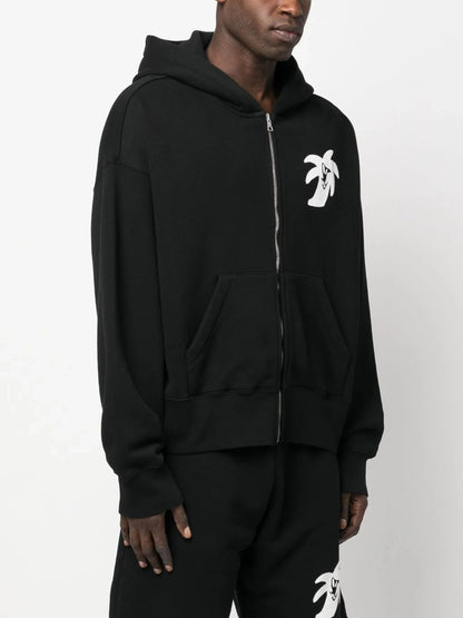 Logo Print Zip Up Hoodie by Palm Angels - bottegalusso: Premier Destination for Modern Luxury Menswear