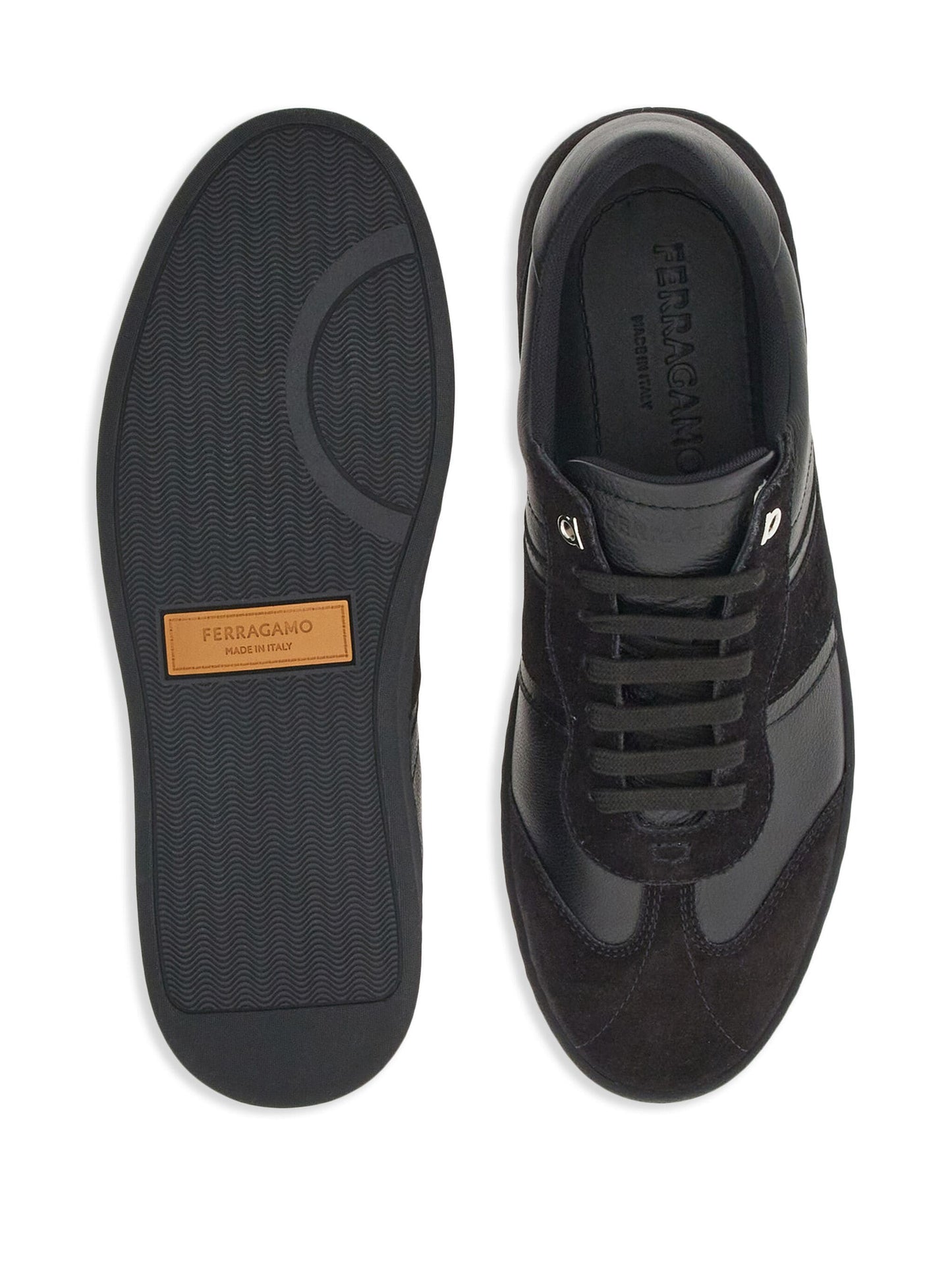 logo-debossed low top sneakers by ferragamo - bottegalusso: premier destination for modern luxury menswear