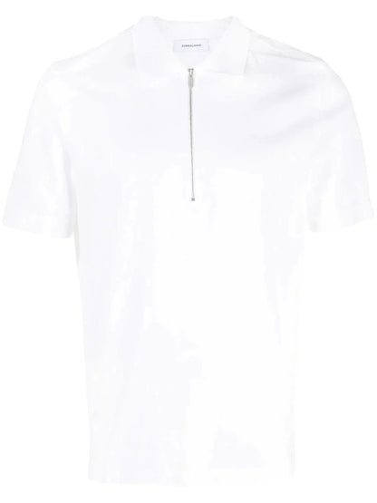 Short Zip Cotton Polo Shirt by Ferragamo - bottegalusso: Premier Destination for Modern Luxury Menswear