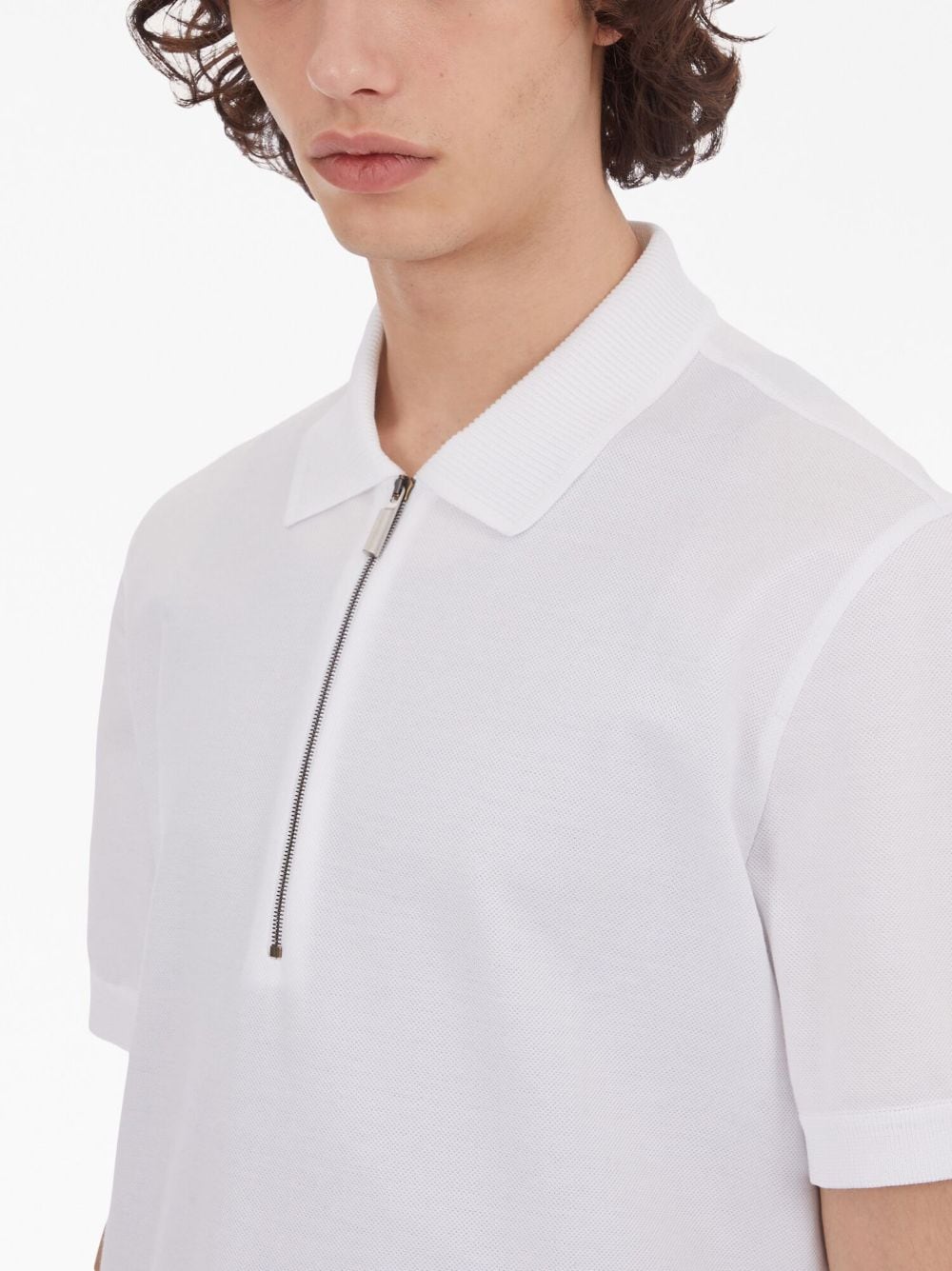 short zip cotton polo shirt by ferragamo - bottegalusso: premier destination for modern luxury menswear