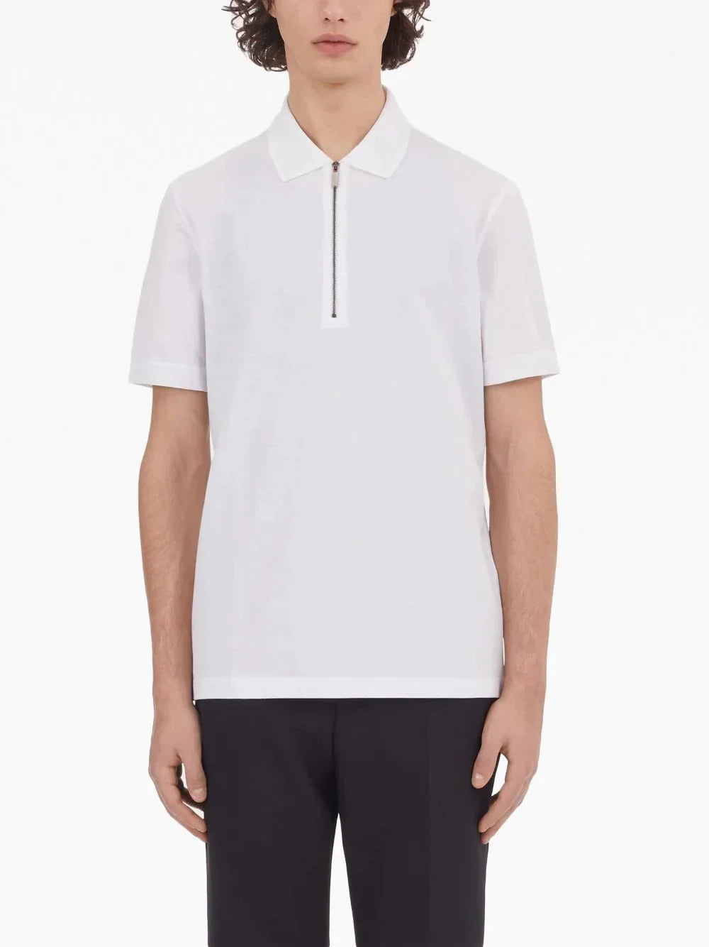 short zip cotton polo shirt by ferragamo - bottegalusso: premier destination for modern luxury menswear