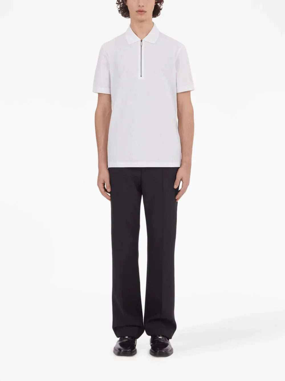 short zip cotton polo shirt by ferragamo - bottegalusso: premier destination for modern luxury menswear