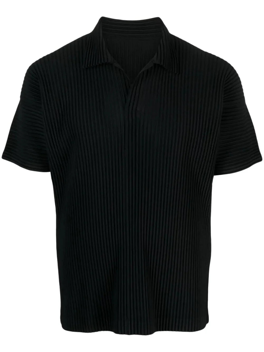 short sleeved pleated polo shirt by homme plissé issey miyake - bottegalusso: premier destination for modern luxury menswear