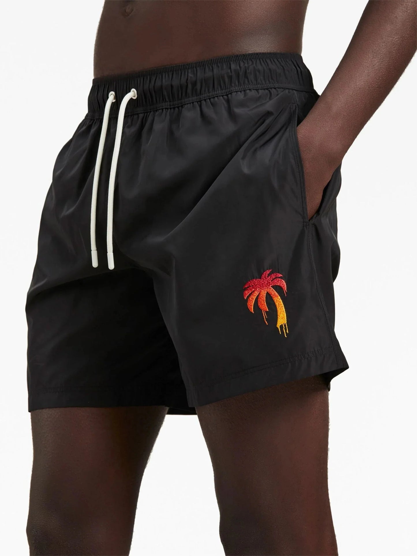 logo embroidered swim shorts by palm angels - bottegalusso: premier destination for modern luxury menswear