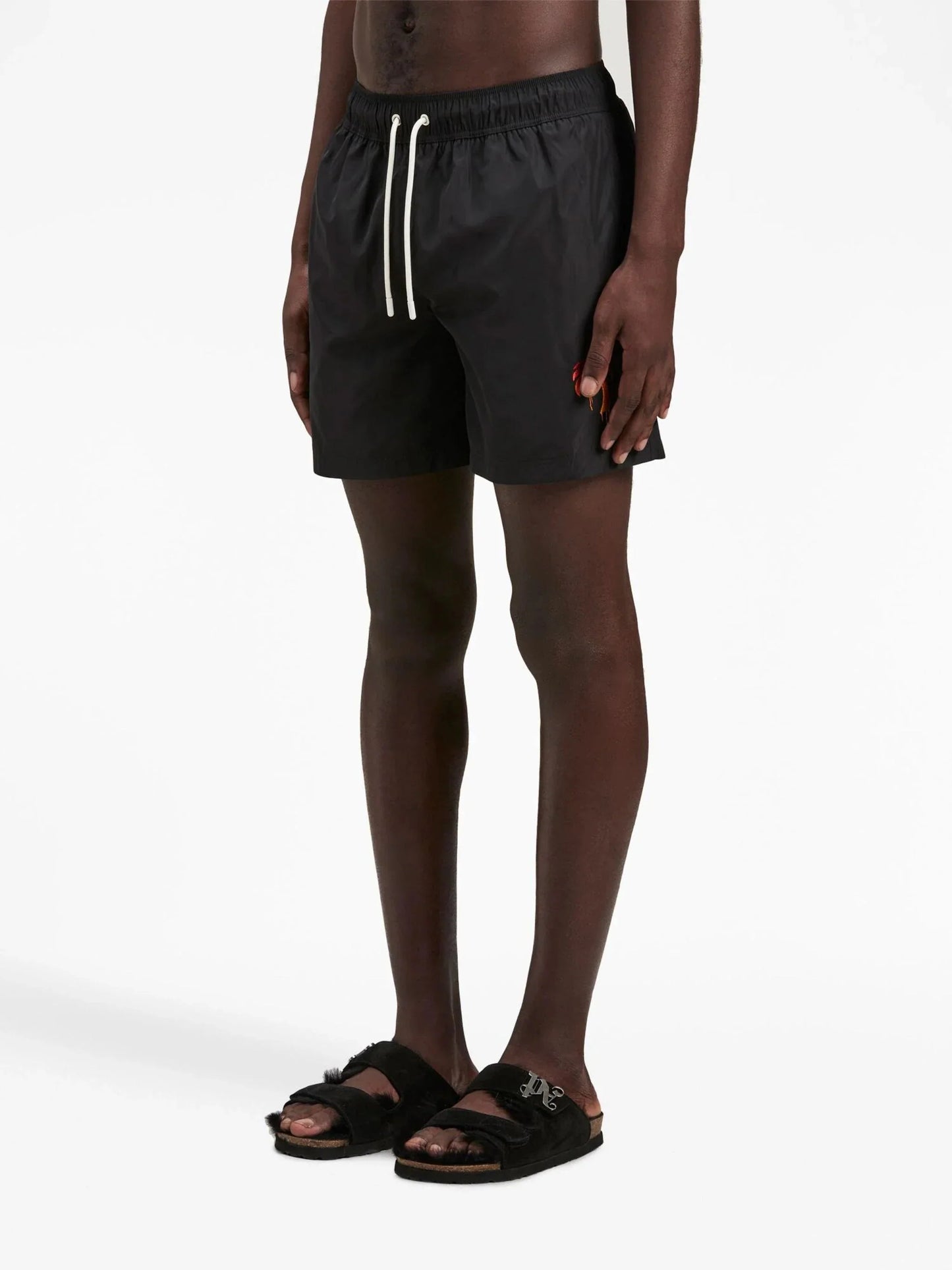 logo embroidered swim shorts by palm angels - bottegalusso: premier destination for modern luxury menswear