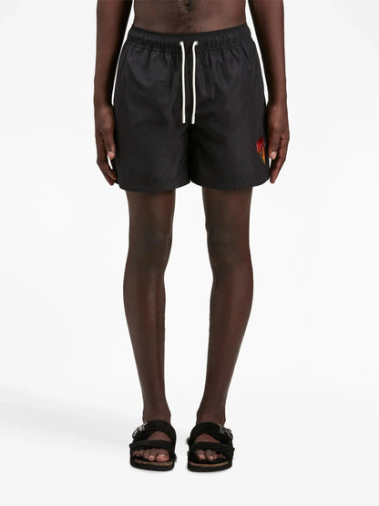 Logo Embroidered Swim Shorts by Palm Angels - bottegalusso: Premier Destination for Modern Luxury Menswear