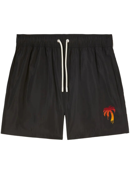 Logo Embroidered Swim Shorts by Palm Angels - bottegalusso: Premier Destination for Modern Luxury Menswear