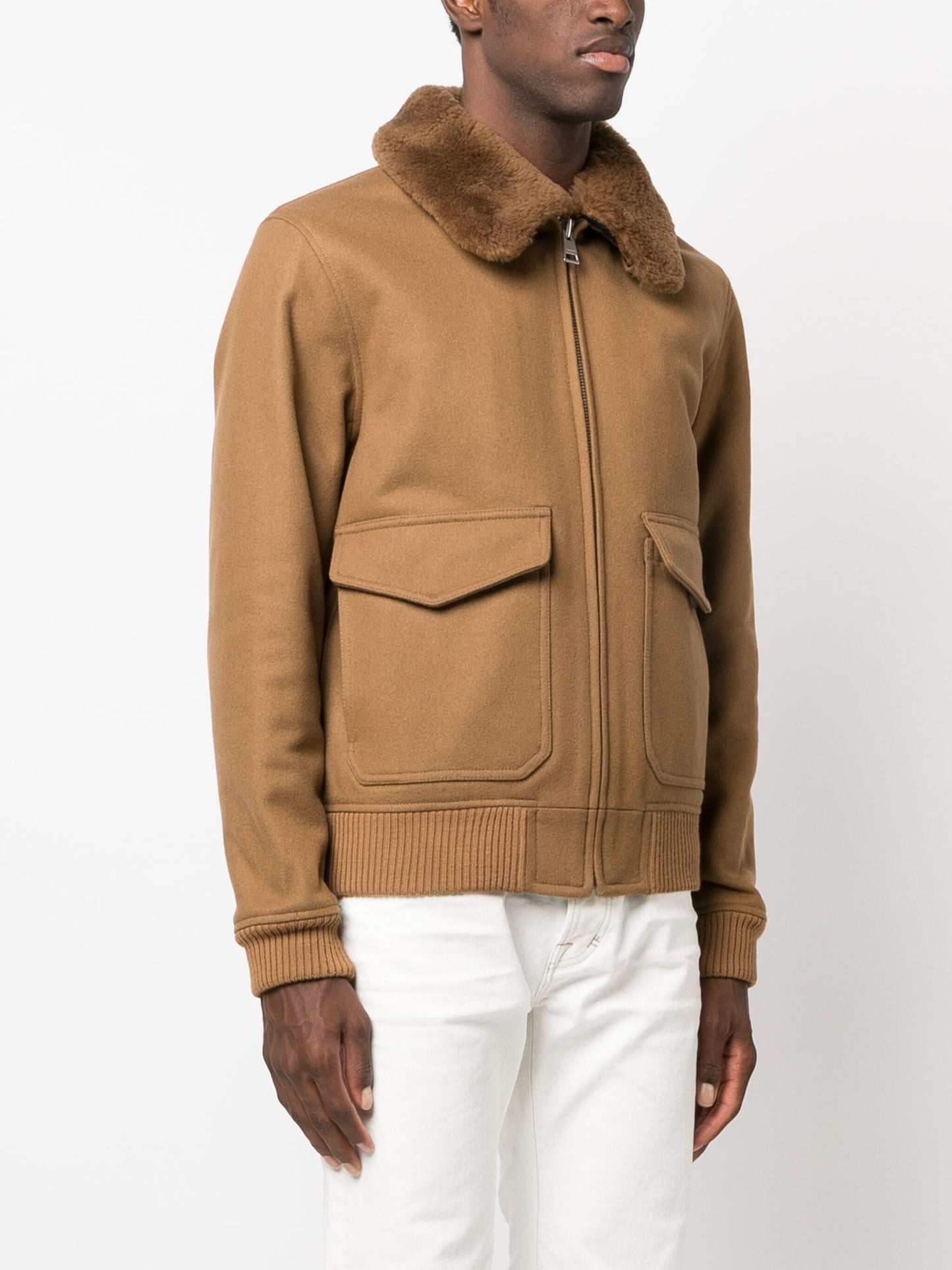 shearling collar shirt jacket