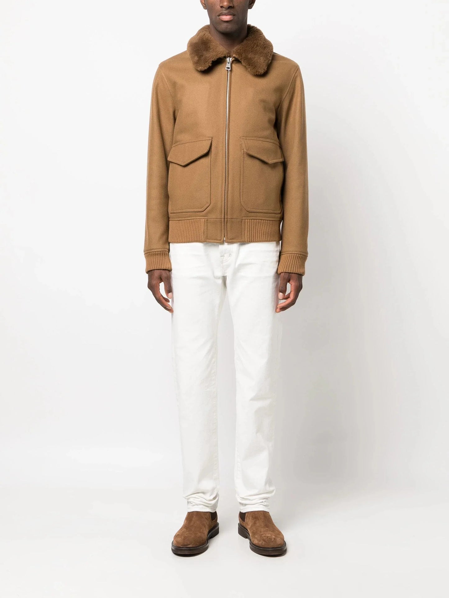 shearling collar shirt jacket