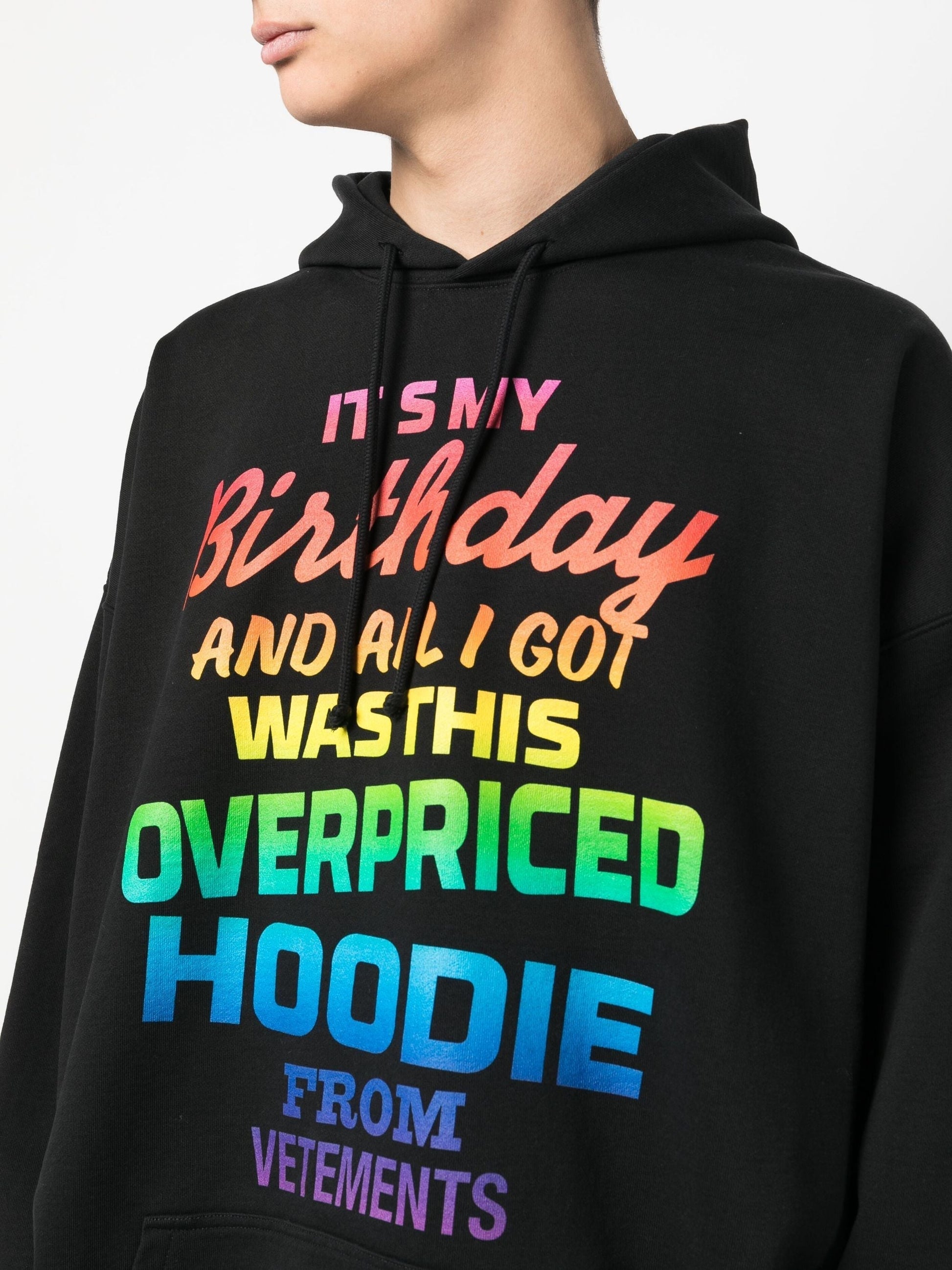 Rainbow Text Print Hoodie by VETEMENTS - bottegalusso: Premier Destination for Modern Luxury Menswear