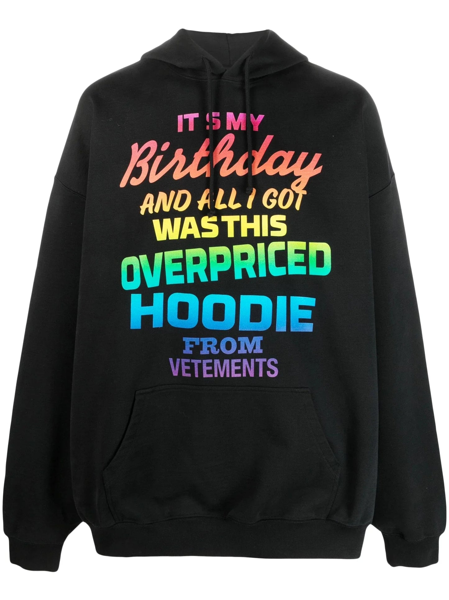 rainbow text print hoodie by vetements - bottegalusso: premier destination for modern luxury menswear