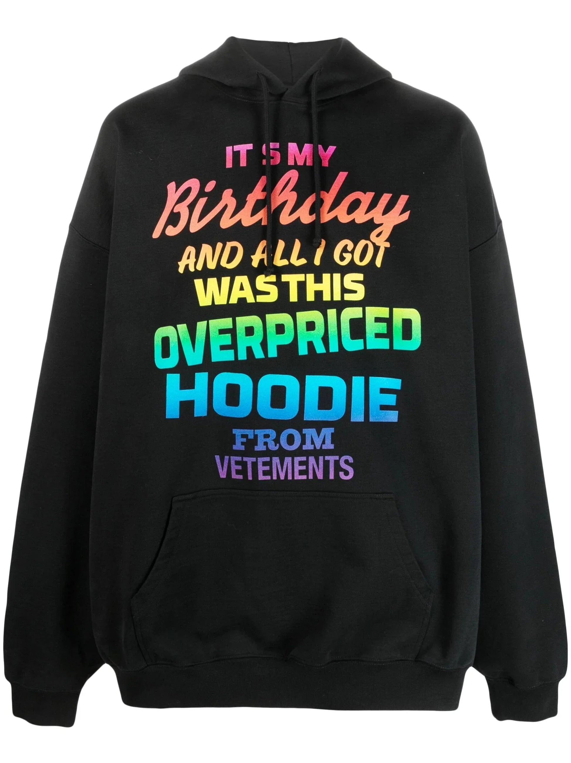 Rainbow Text Print Hoodie by VETEMENTS - bottegalusso: Premier Destination for Modern Luxury Menswear