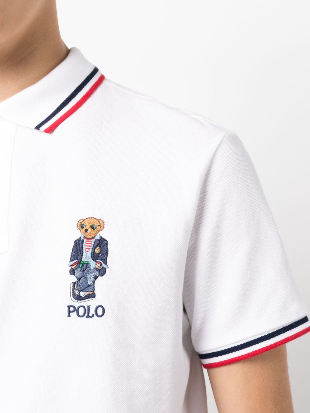 striped trim polo shirt by ralph lauren - bottegalusso: premier destination for modern luxury menswear