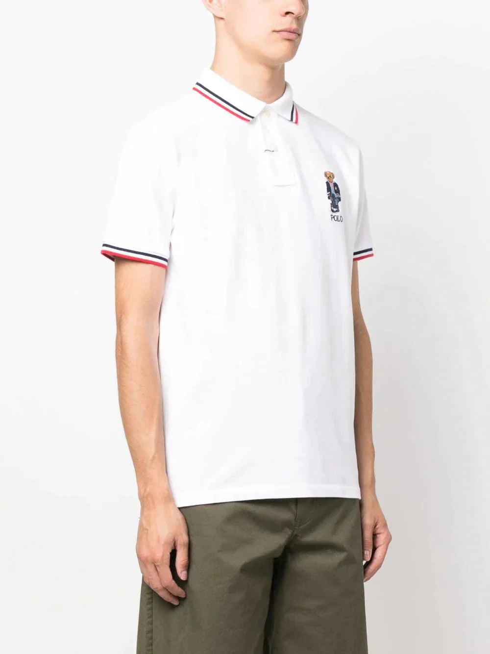 striped trim polo shirt by ralph lauren - bottegalusso: premier destination for modern luxury menswear