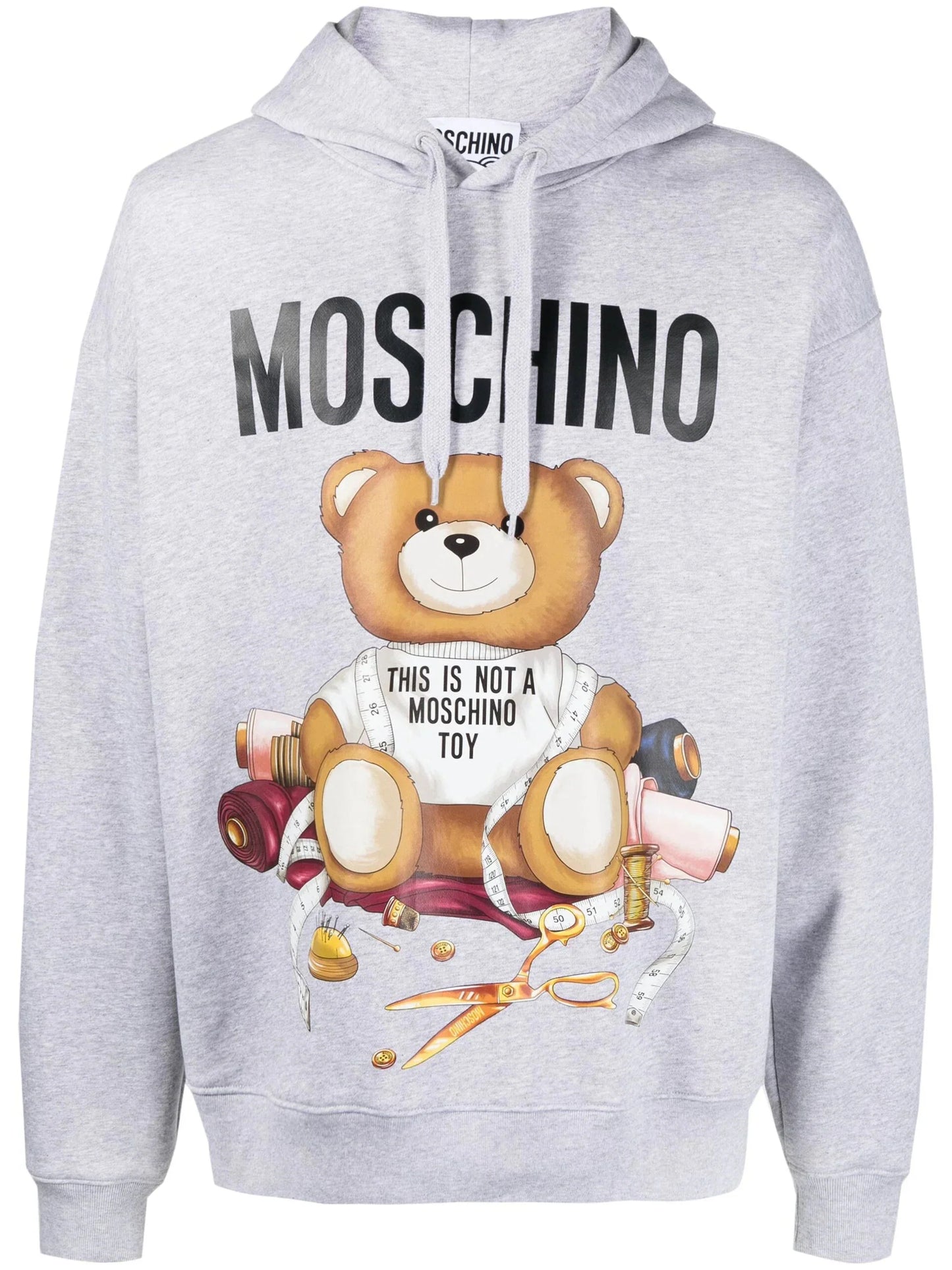 teddy bear print cotton hoodie by moschino - bottegalusso: premier destination for modern luxury menswear