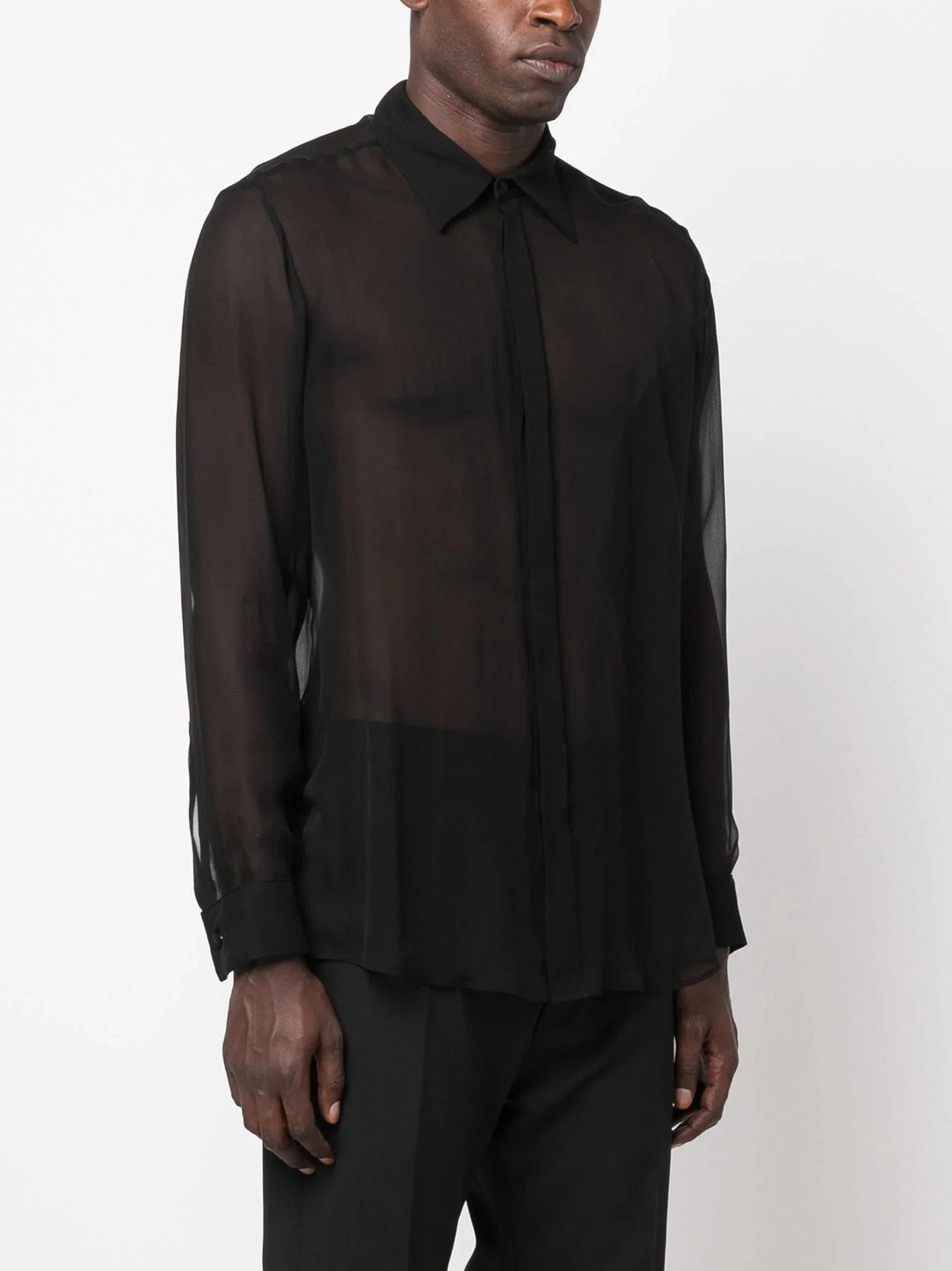 sheer silk shirt