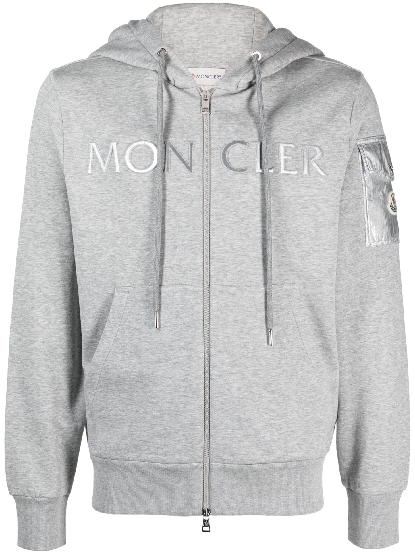 raised logo zip up hoodie by moncler - bottegalusso: premier destination for modern luxury menswear