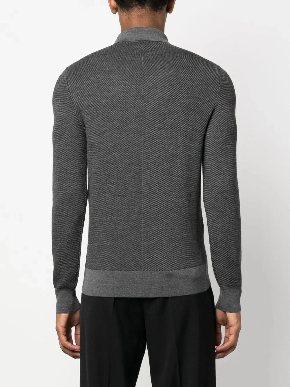 long sleeve wool polo shirt by brioni - bottegalusso: premier destination for modern luxury menswear