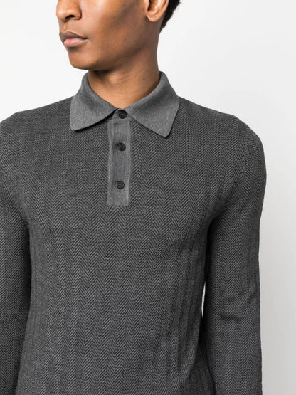 Long Sleeve Wool Polo Shirt by Brioni - bottegalusso: Premier Destination for Modern Luxury Menswear