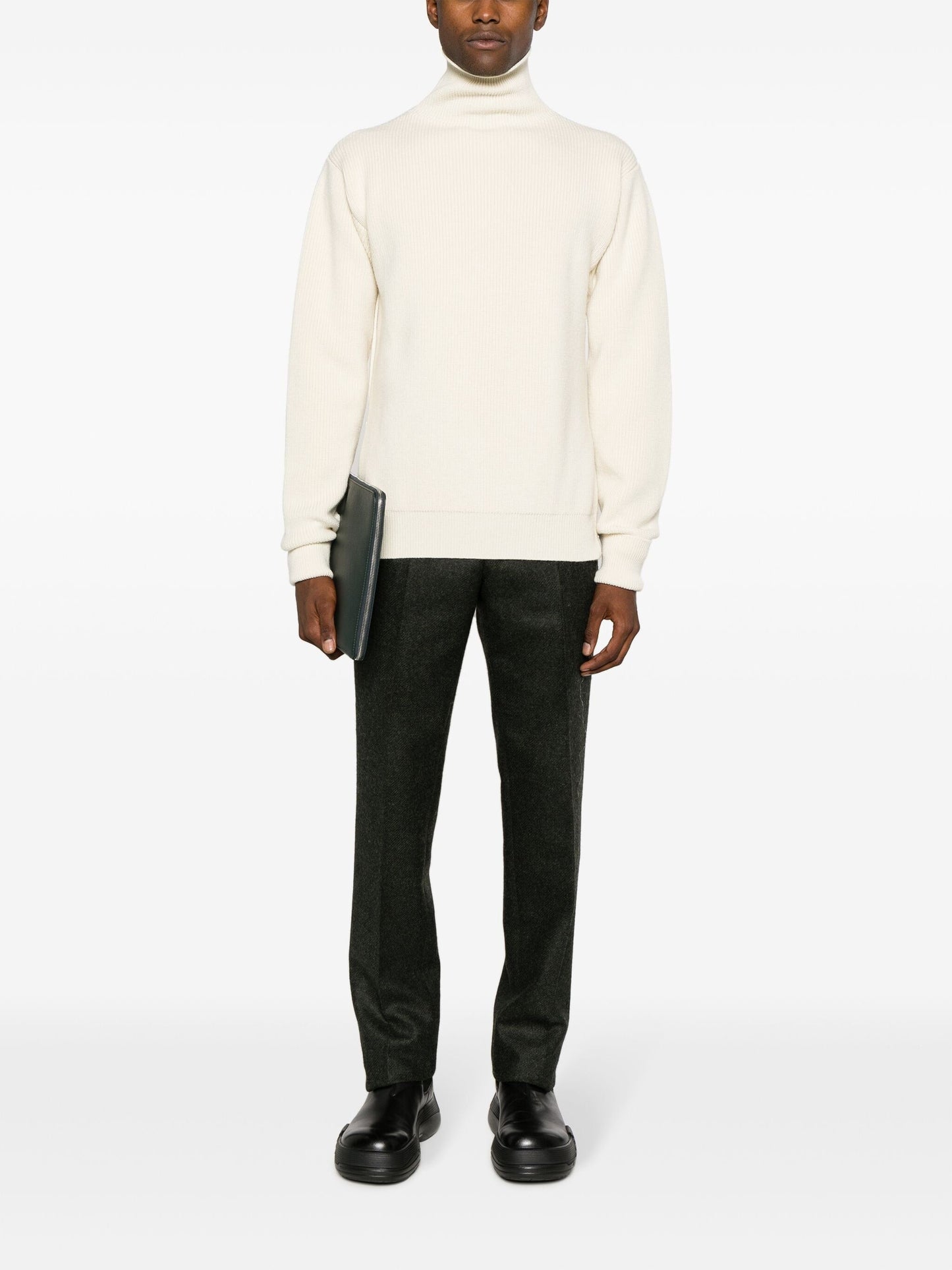 roll neck wool jumper by jil sander - bottegalusso: premier destination for modern luxury menswear