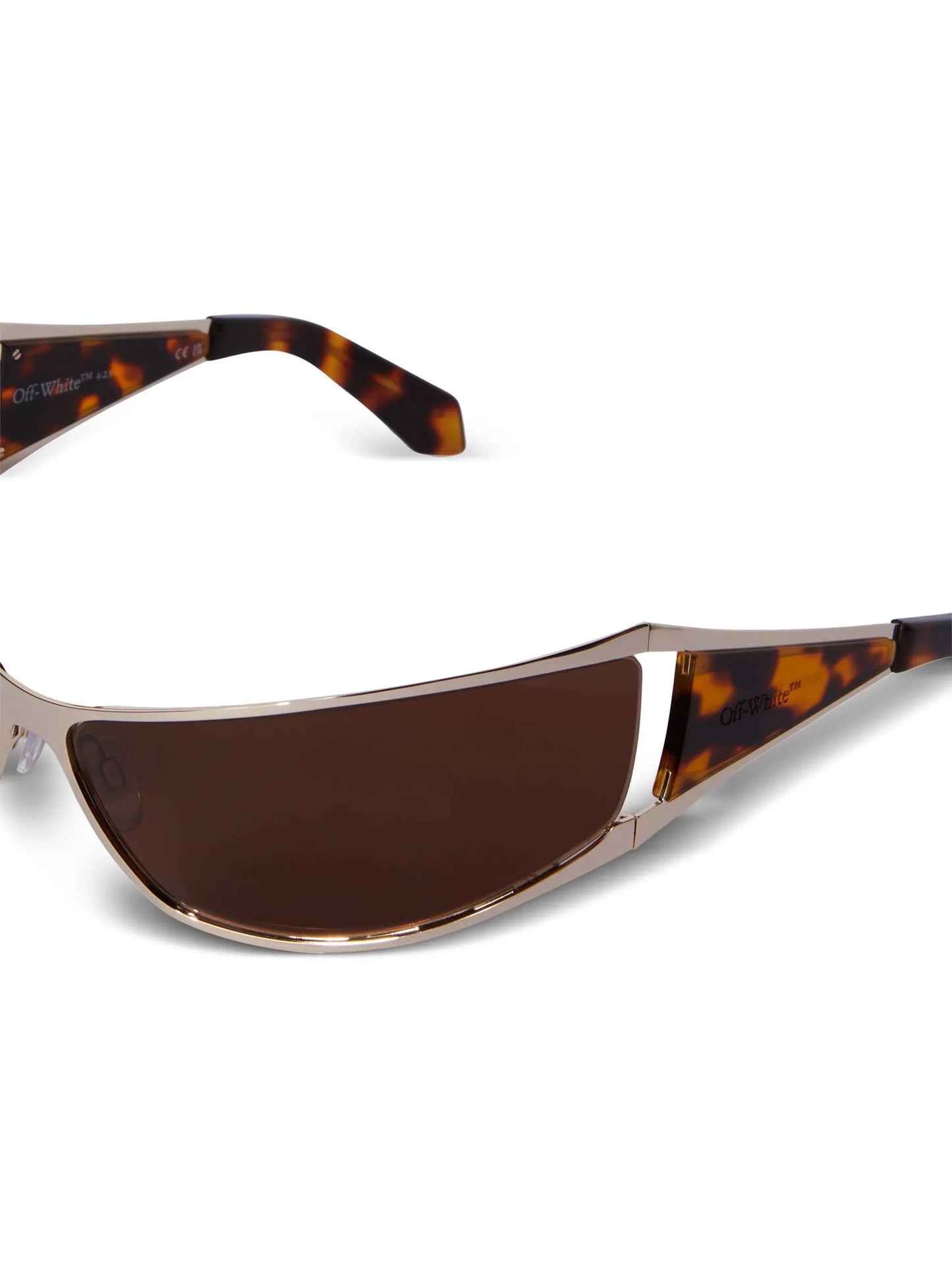 luna tortoiseshell biker style sunglasses by off-white - bottegalusso: premier destination for modern luxury menswear