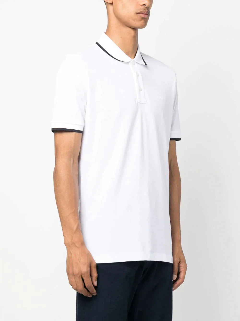 logo embossed cotton polo shirt by boss - bottegalusso: premier destination for modern luxury menswear