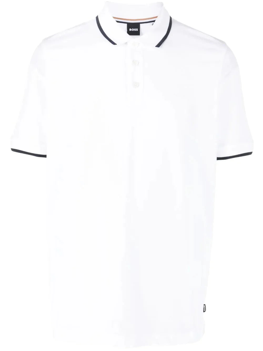 logo embossed cotton polo shirt by boss - bottegalusso: premier destination for modern luxury menswear